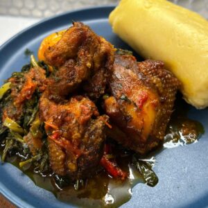 Fufu and khati khati with njama njama