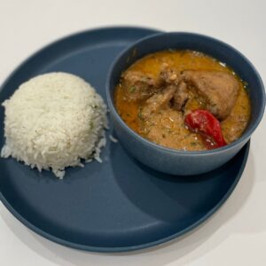 Peanut butter soup and white rice
